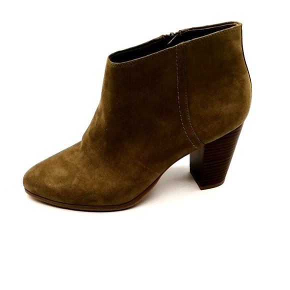 Old Navy Womens Ankle Bootie Sage Block High Heel Side Zip Almond Toe Sz 8.5 M - Picture 1 of 9